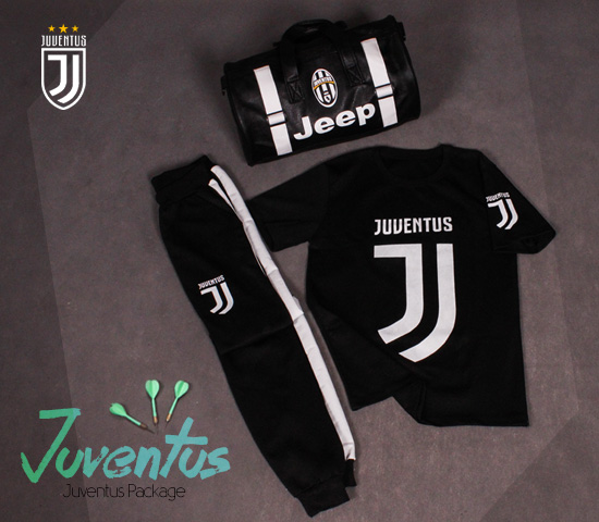 پکیج ست تیشرت و شلوار و ساک ورزشی Juventus
