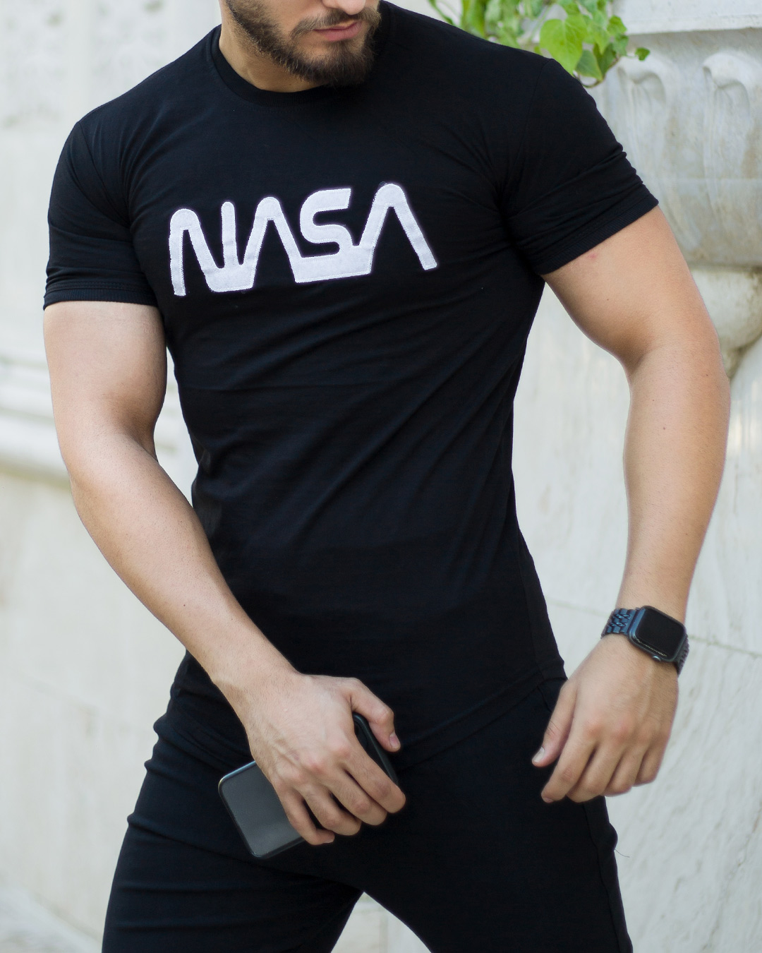 تیشرت مردانه مدل NASA (مشکی)