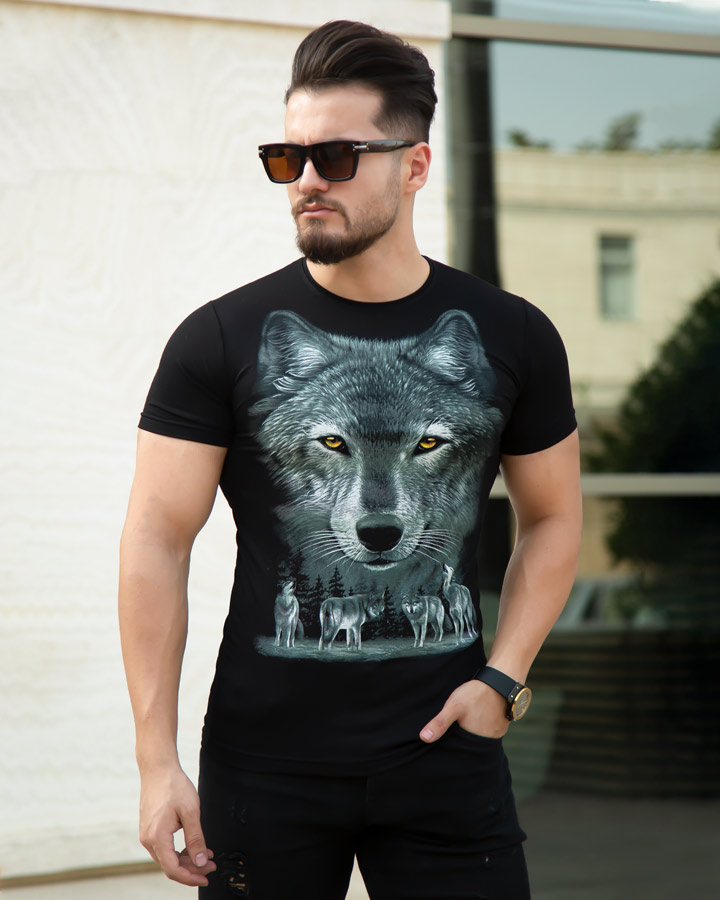تیشرت مردانه مدل Wolf